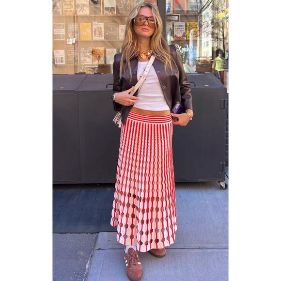 Jonathan Simkhai Tiana Cut-Out Knitted Top & Jax/Larken Midi Skirt SET - Picture 4 of 14